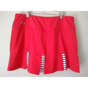 BOLLE Women's Red Pleated Tennis SKORT / Skirt -  Size L